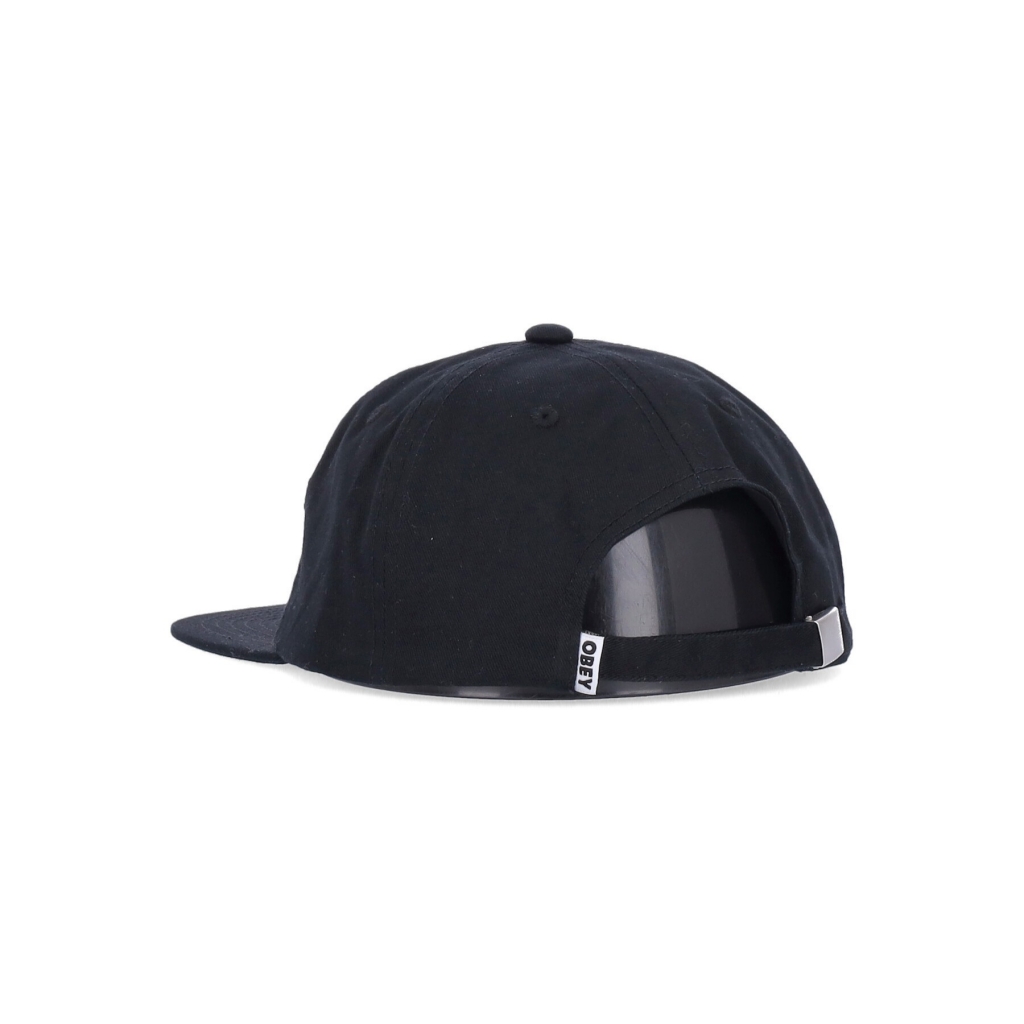 cappellino visiera piatta uomo bold twill 6 panel strapback BLACK