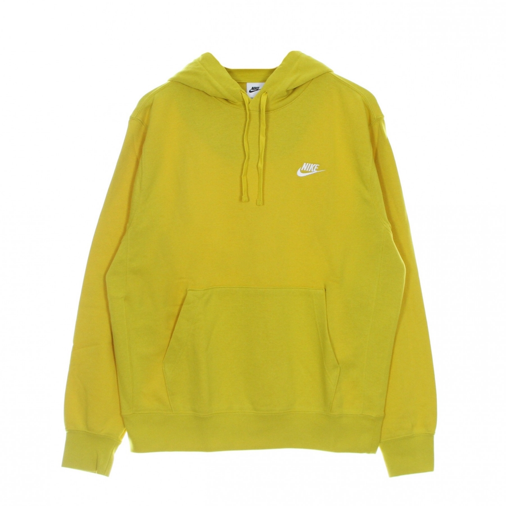 felpa leggera cappuccio uomo sportswear club hoodie VIVID SULFUR/VIVID SURFUR/WHITE