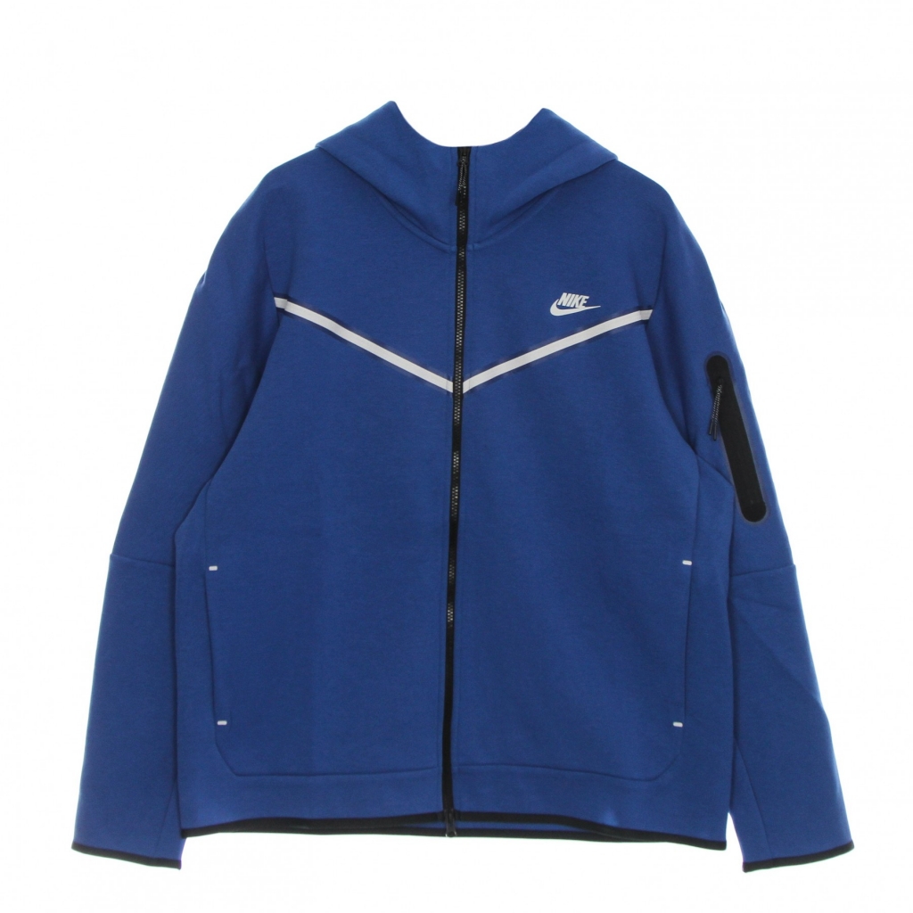 felpa leggera cappuccio zip uomo sportswear tech fleece hoodie DK MARINA BLUE/LIGHT BONE