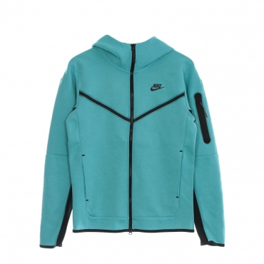 felpa leggera cappuccio zip uomo sportswear tech fleece hoodie WASHED TEAL/BLACK/BLACK