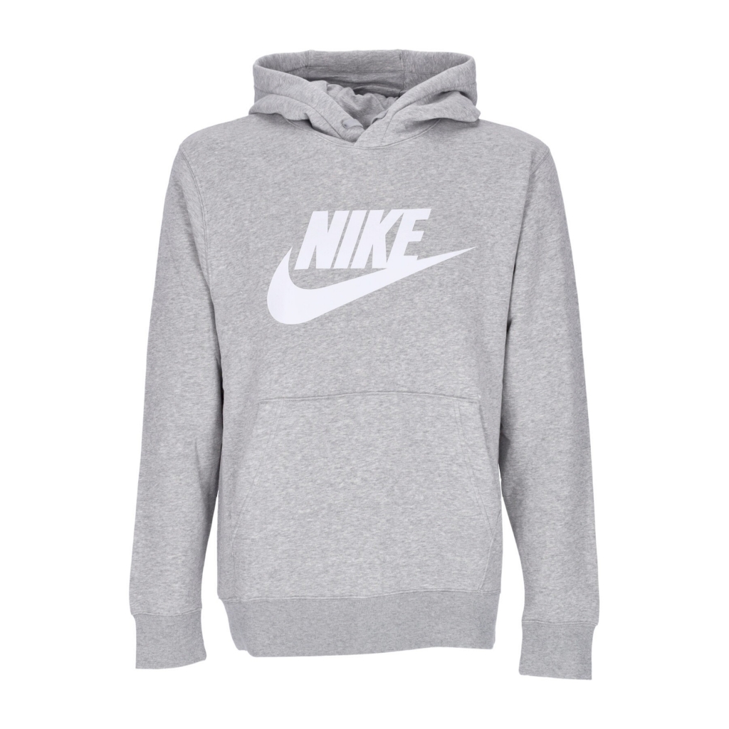 felpa cappuccio uomo club hoodie pullover basketball gx DK GREY HEATHER/MATTE SILVER/WHITE