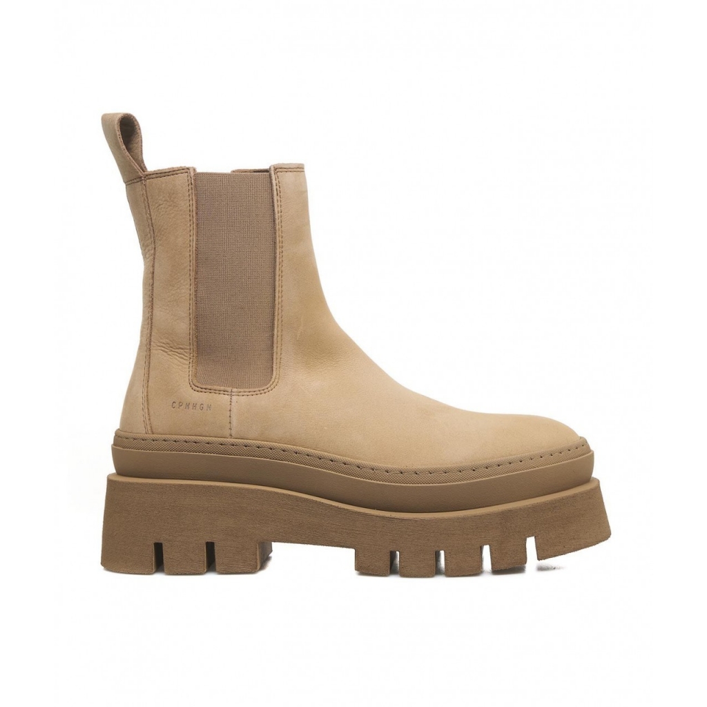 Chelsea boots in pelle nubuck beige