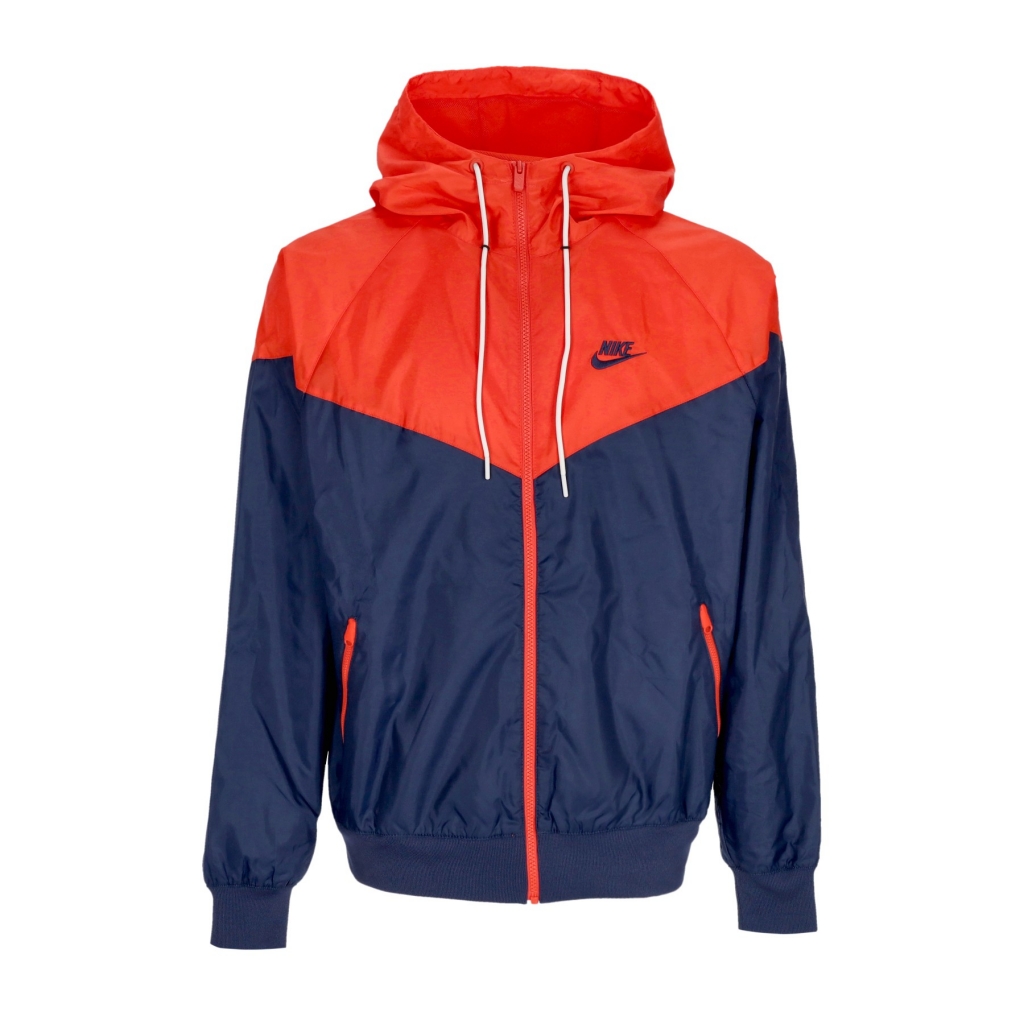 giacca a vento uomo sportswear woven lined windrunner hooded jacket MIDNIGHT NAVY/LT CRIMSON/MIDNIGHT NAVY