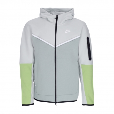 felpa leggera cappuccio zip uomo sportswear tech fleece hoodie LIGHT SILVER/DUSTY SAGE/WHITE