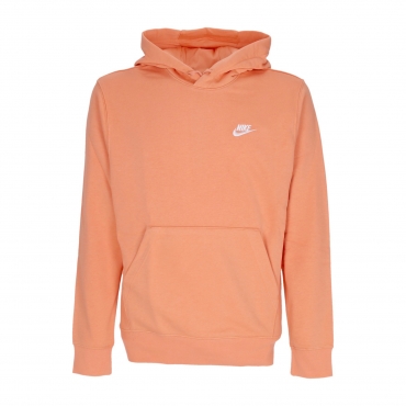 felpa leggera cappuccio uomo sportswear club hoodie ORANGE TRANCE/ORANGE TRANCE/WHITE