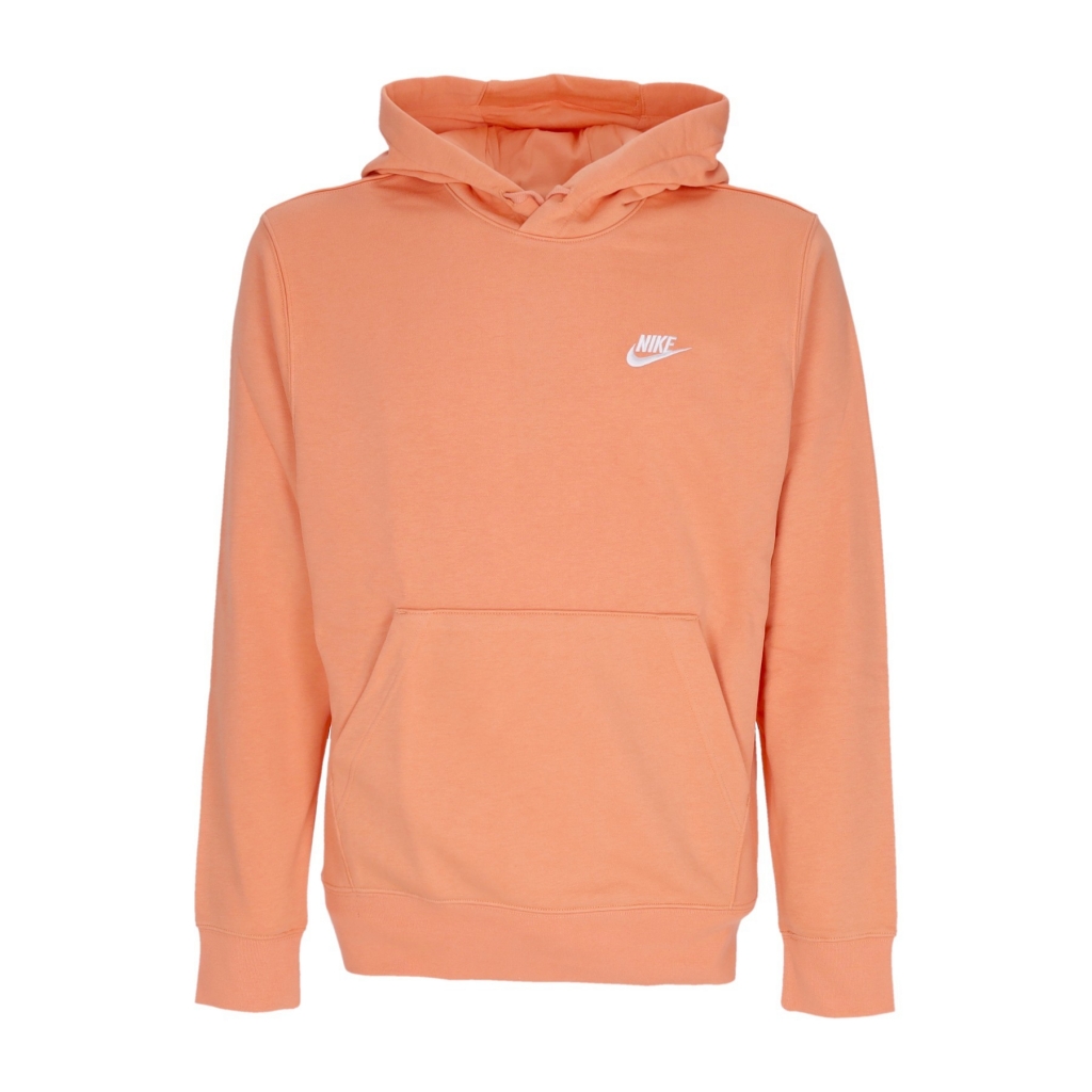 felpa leggera cappuccio uomo sportswear club hoodie ORANGE TRANCE/ORANGE TRANCE/WHITE