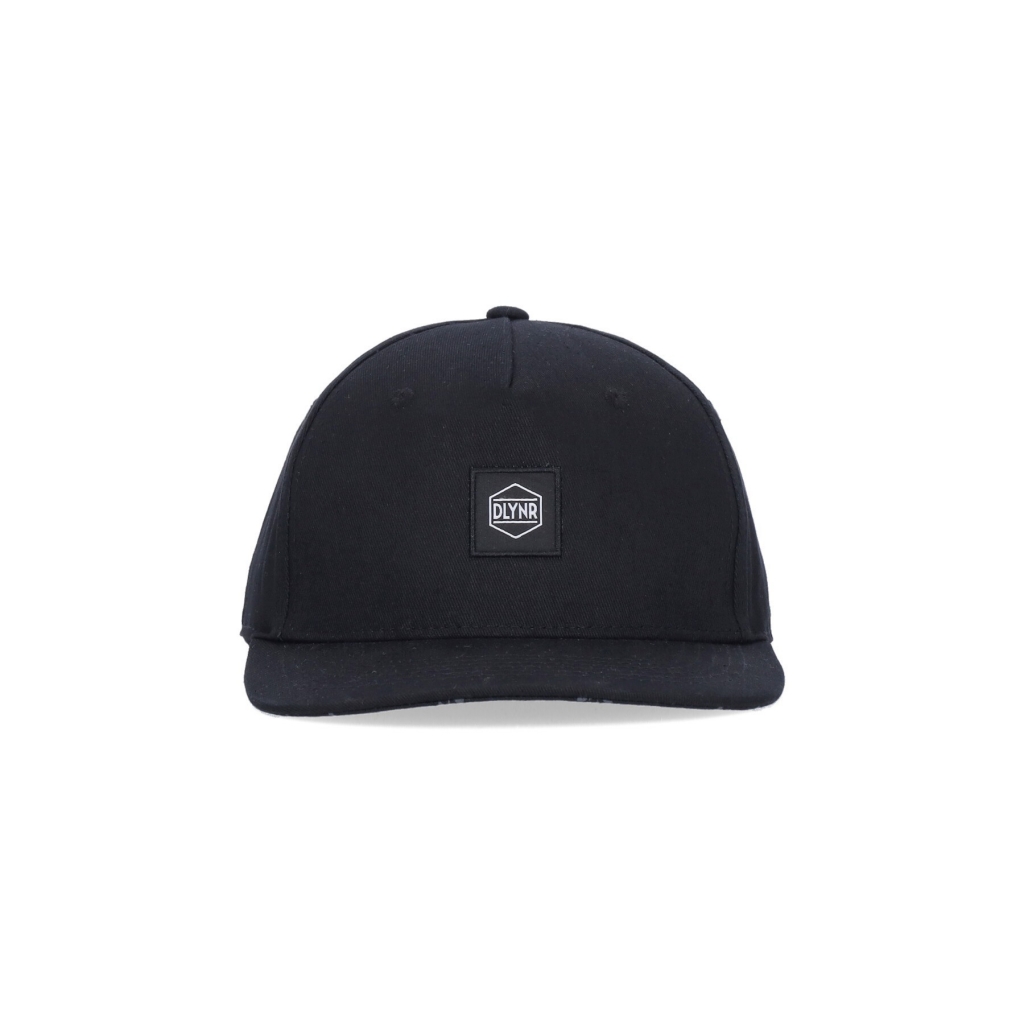 cappellino visiera piatta uomo logo label snapback BLACK