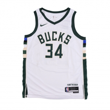 canotta basket uomo nba dri fit swingman jersey no 34 giannis antetokounmpo milbuc WHITE