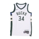 canotta basket uomo nba dri fit swingman jersey no 34 giannis antetokounmpo milbuc WHITE