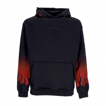 felpa cappuccio uomo negative flames hoodie BLACK/RED