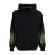 felpa cappuccio uomo negative flames hoodie BLACK/GREEN