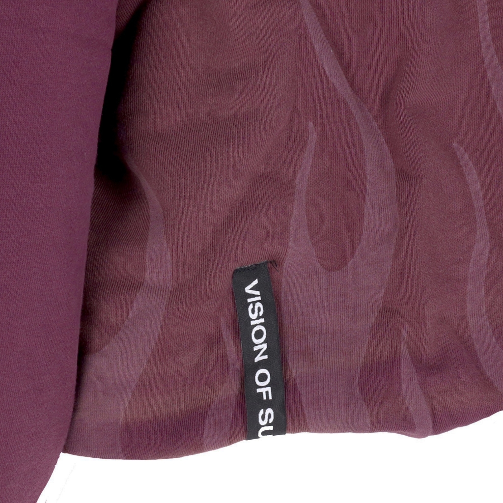 felpa cappuccio corta donna corrosive flames hoodie GRAPE WINE