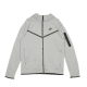 felpa leggera cappuccio zip uomo sportswear tech fleece hoodie DK GREY HEATHER/BLACK