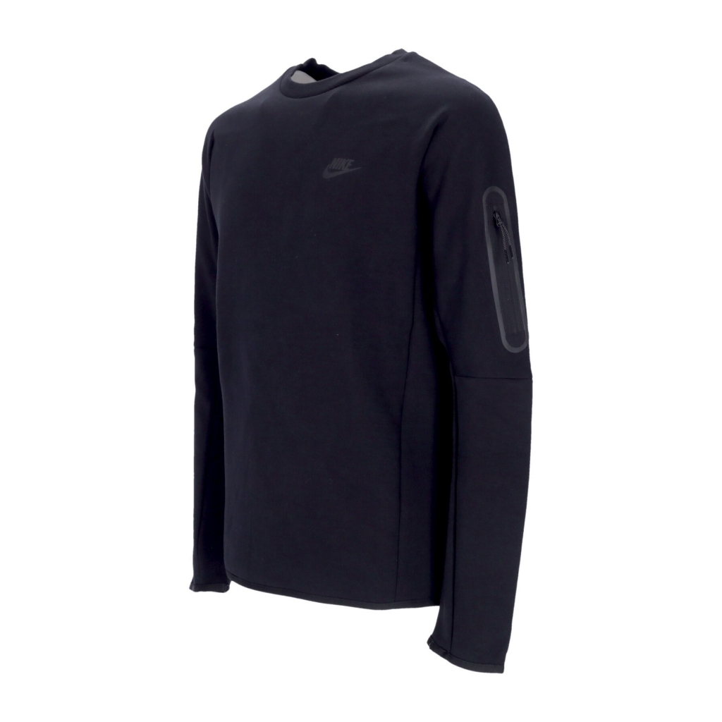 felpa leggera girocollo uomo sportswear tech fleece BLACK/BLACK