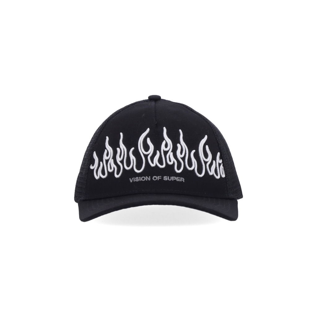 cappellino visiera curva uomo embroidery flames cap BLACK/WHITE