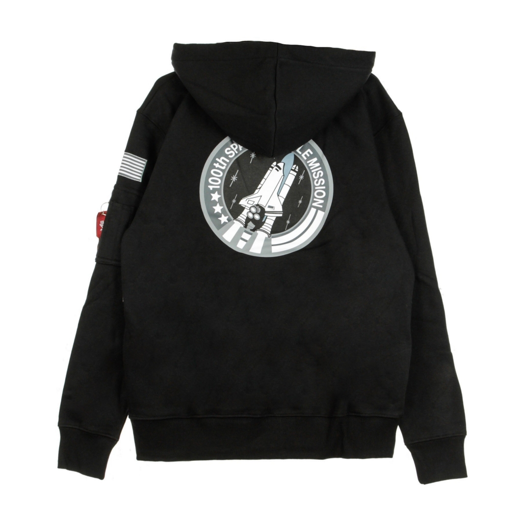 felpa cappuccio uomo space shuttle hoody BLACK