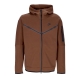 felpa leggera cappuccio zip uomo sportswear tech fleece hoodie CACAO WOW/BLACK