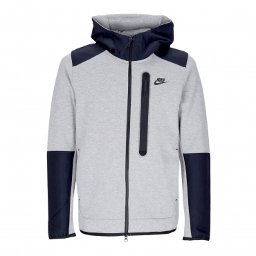 felpa leggera cappuccio zip uomo tech fleece overlay full zip DK GREY HEATHER/BLACK/BLACK