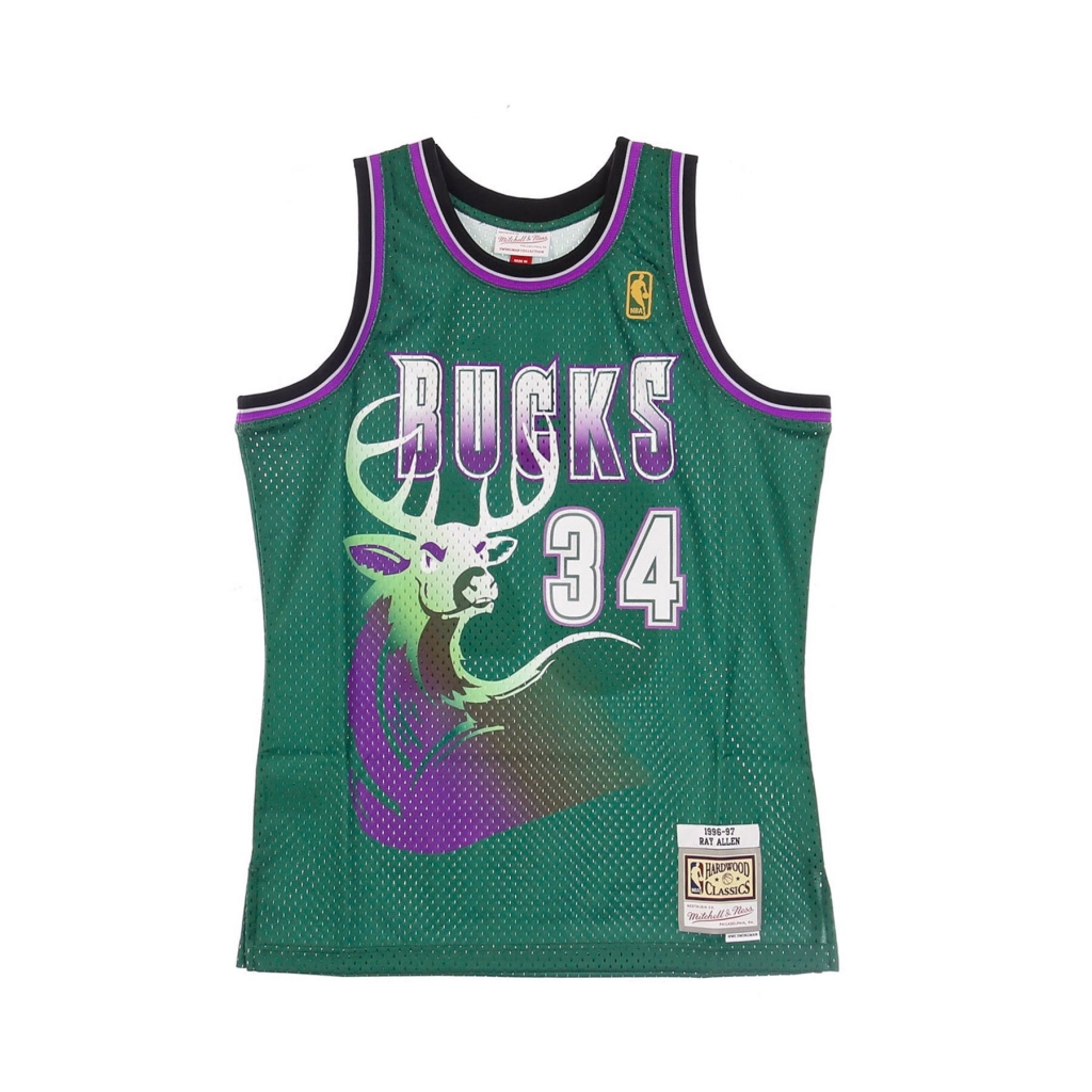 canotta basket uomo nba swingman jersey hardwood classics no34 ray allen 1996-97 milbuc alternate ORIGINAL TEAM COLORS