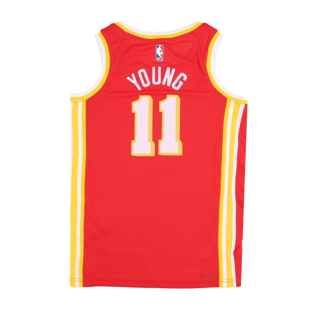 canotta basket uomo nba icon 22 dri-fit swingman jersey no 11 trae young atlhaw UNIVERSITY RED