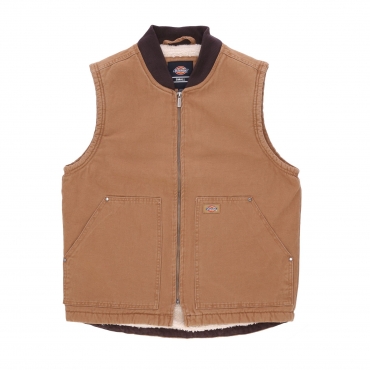 gilet smanicato uomo duck canvas vest STONE WASHED BROWN DUCK