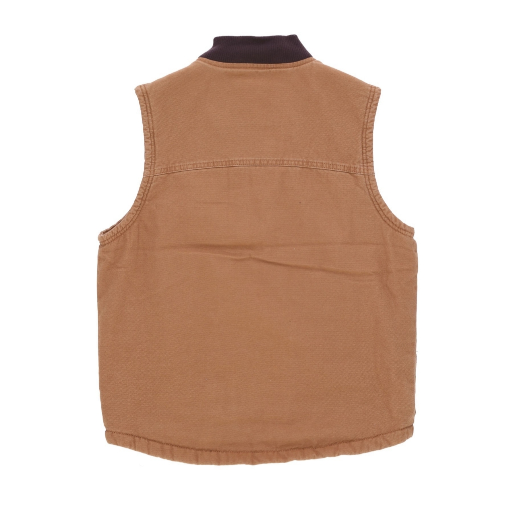 gilet smanicato uomo duck canvas vest STONE WASHED BROWN DUCK