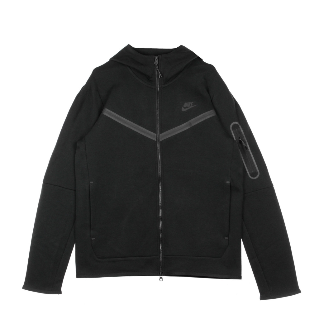 felpa leggera cappuccio zip uomo sportswear tech fleece hoodie BLACK/BLACK