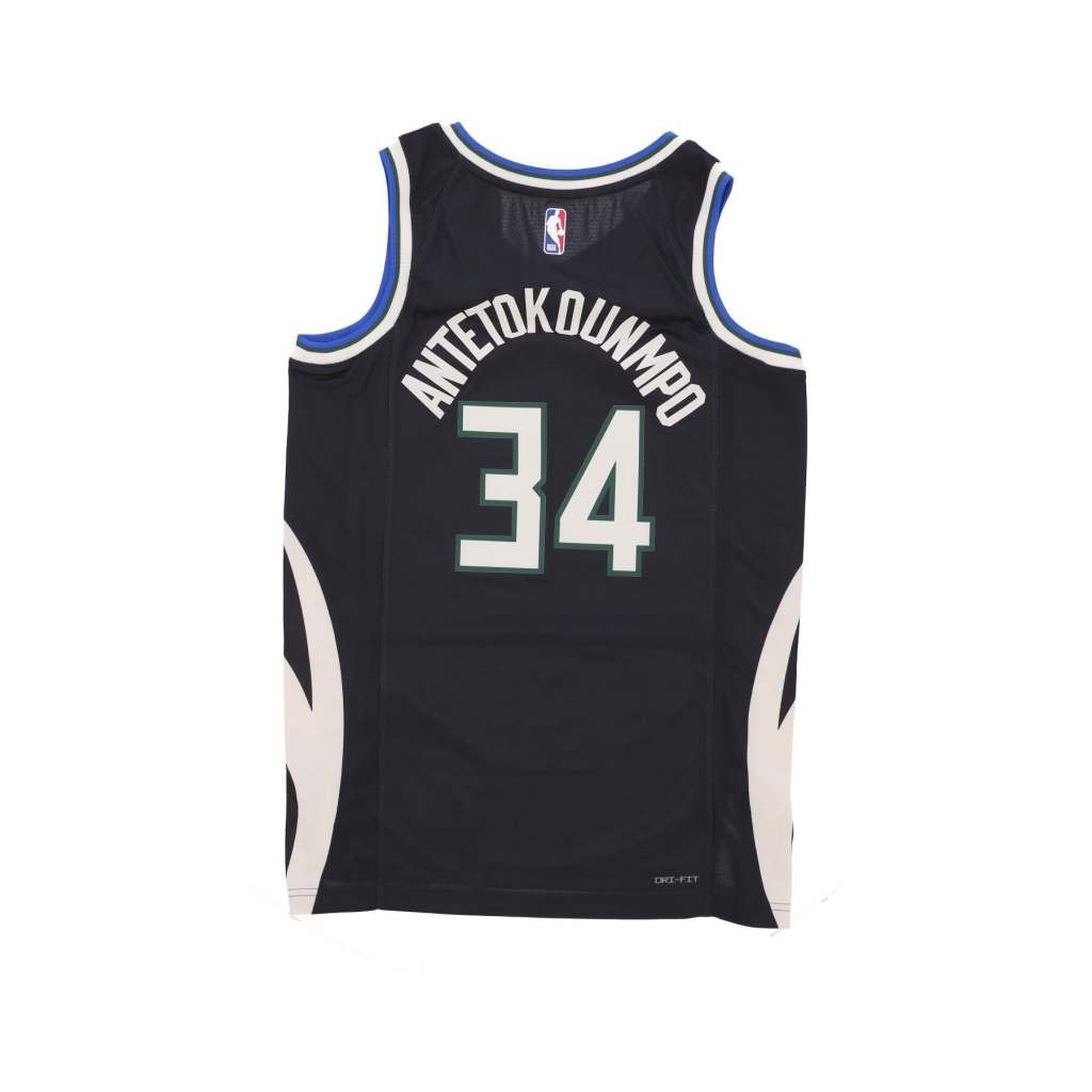 canotta basket uomo nba statement edition 22 dri-fit swingman jersey no 34 giannis antetokounmpo milbuc BLACK