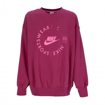 felpa girocollo donna sportswear fleece oversized utility crewneck ROSEWOOD