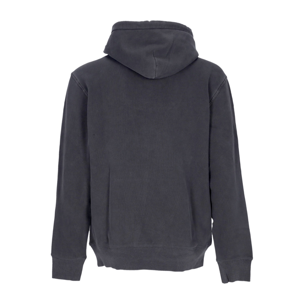 felpa leggera cappuccio uomo duster hoodie BLACK GARMENT DYED