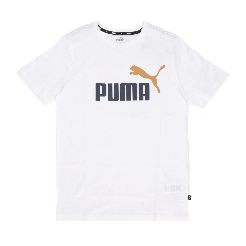 maglietta uomo ess+ 2 col logo tee WHITE/DARK NIGHT