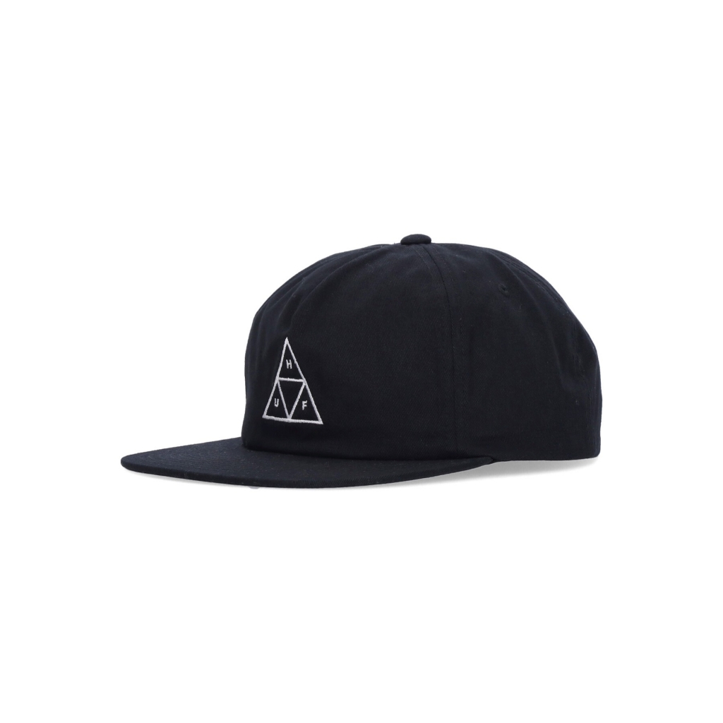 cappellino visiera piatta uomo set triple triangle snapback BLACK