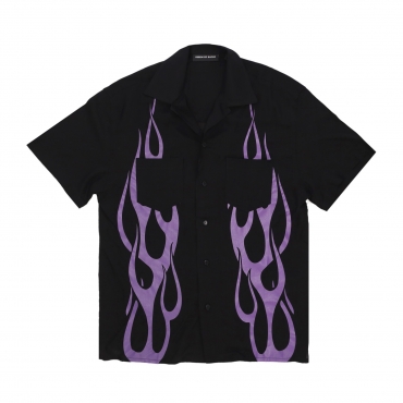 camicia manica corta uomo flames shirt BLACK/PURPLE