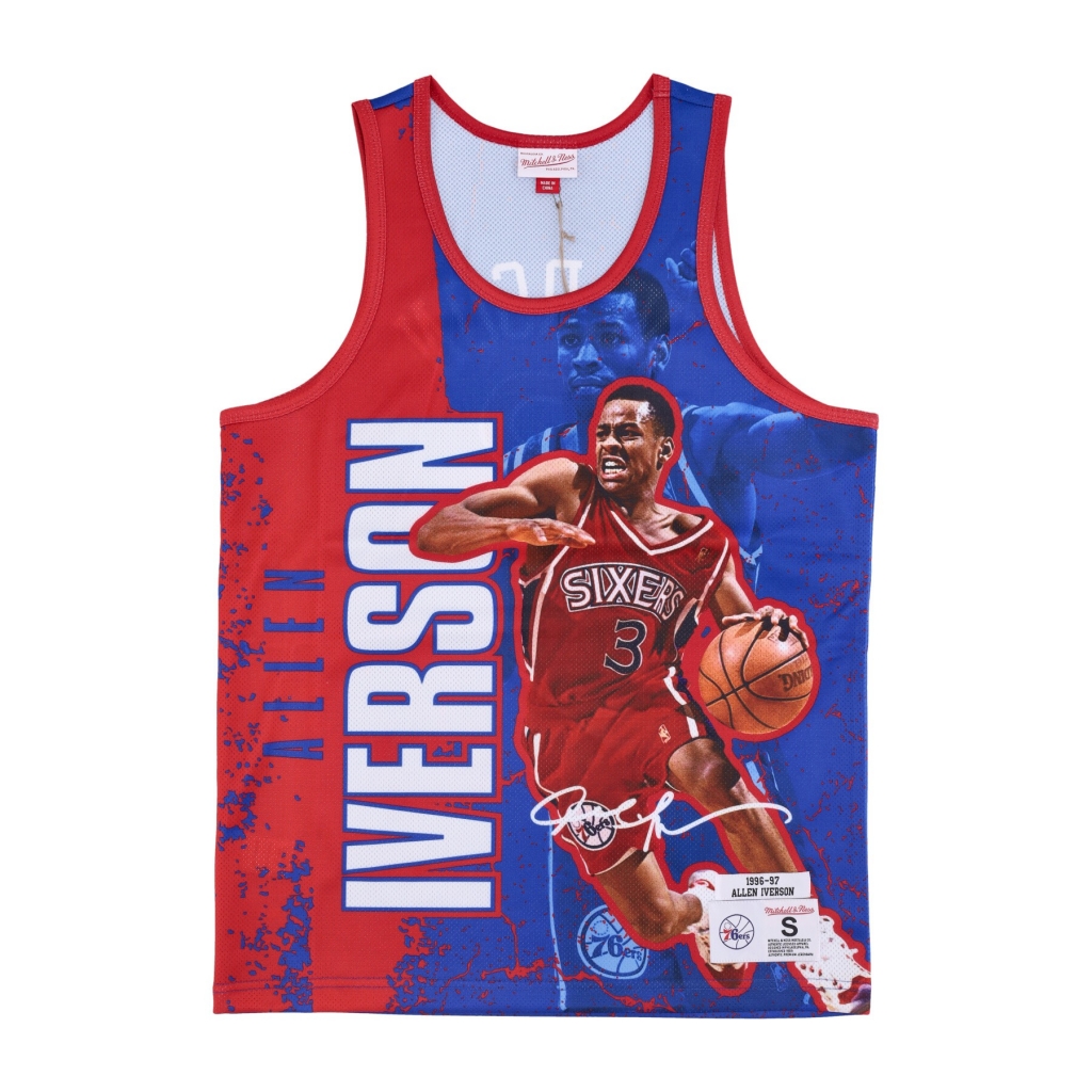 canotta tipo basket uomo nba burst mesh tank no 3 allen iverson phi76e ORIGINAL TEAM COLORS