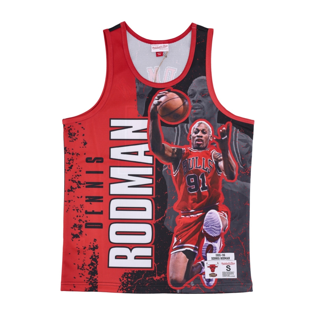 canotta tipo basket uomo nba burst mesh tank no 91 dennis rodman chibul ORIGINAL TEAM COLORS