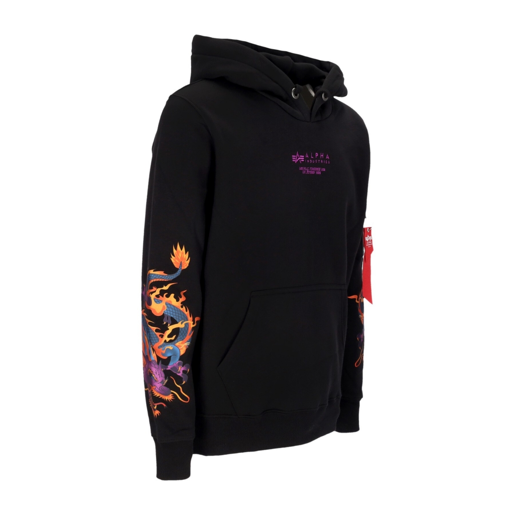 felpa cappuccio uomo dragon emb hoody BLACK