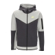 felpa leggera cappuccio zip uomo sportswear tech fleece full-zip hoodie DK GREY HEATHER/ANTHRACITE/VOLT