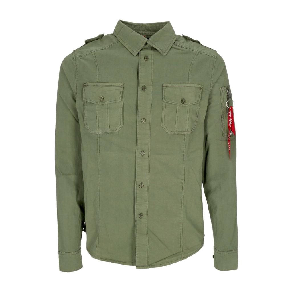 camicia manica lunga uomo basic shirt SAGE GREEN