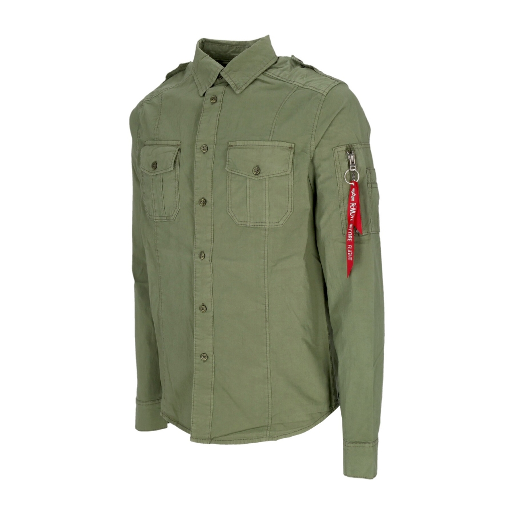 camicia manica lunga uomo basic shirt SAGE GREEN