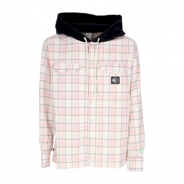 camicia manica lunga cappuccio uomo nba kevin durant flannel hoodie PHANTOM/BLACK/PALE IVORY/GREEN STRIKE