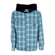 camicia manica lunga cappuccio uomo nba kevin durant flannel hoodie MINERAL TEAL/BLACK/PALE IVORY/HOT PUNCH