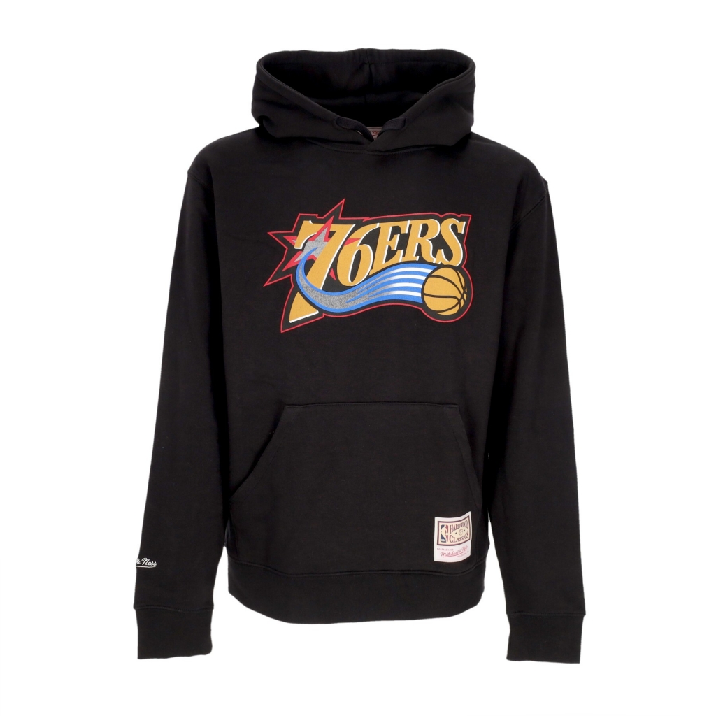 felpa cappuccio uomo nba team logo hoodie upd phi76e BLACK