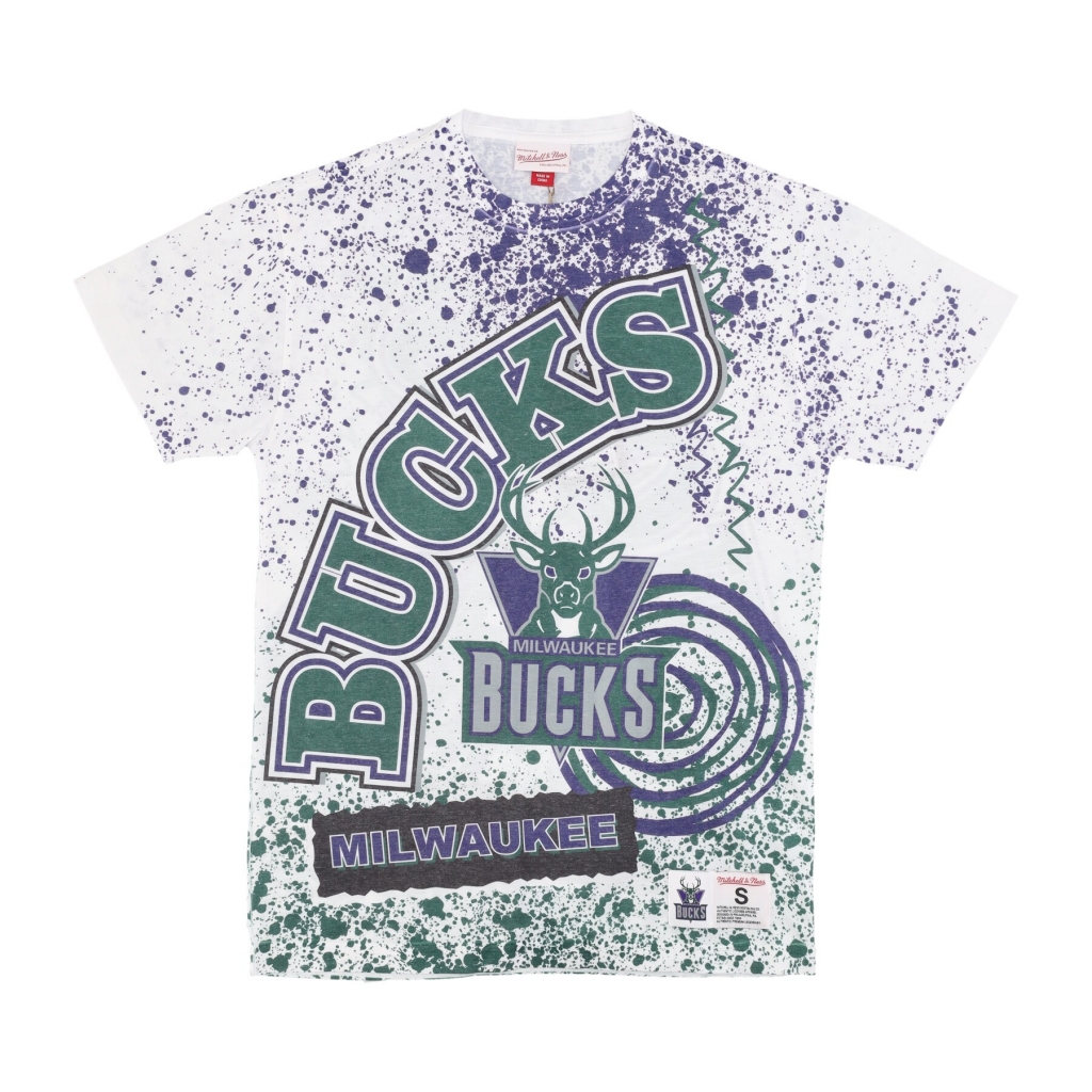 maglietta uomo nba team burst sublimated tee milbuc WHITE/ORIGINAL TEAM COLORS