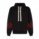 felpa leggera cappuccio uomo embroidery flames hoodie BLACK/RED