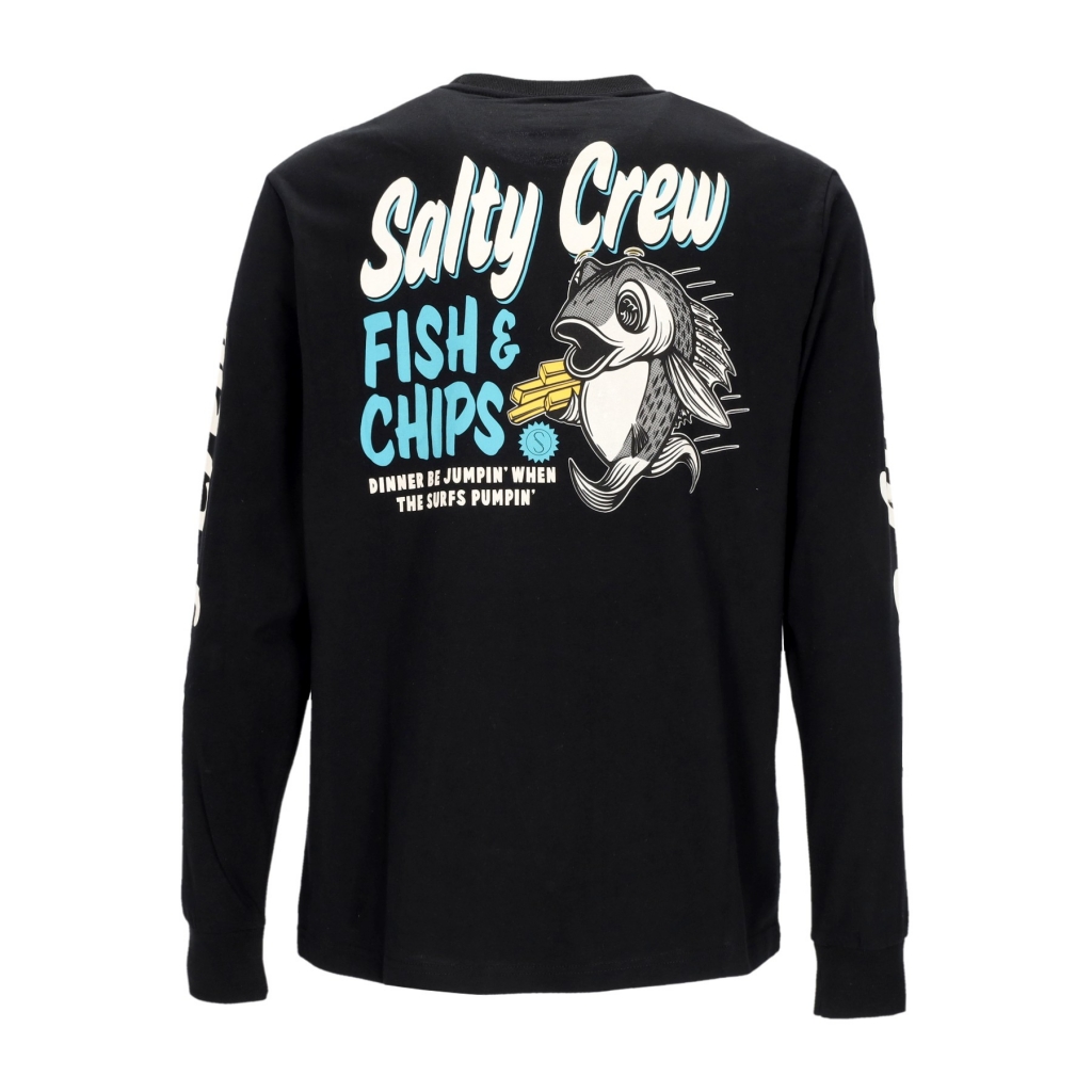 maglietta manica lunga uomo fish and chips premium l/s tee BLACK