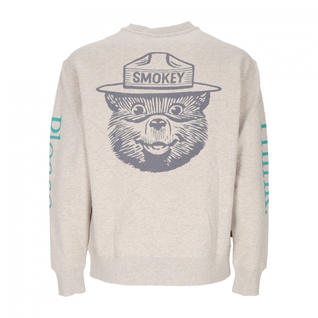 felpa girocollo uomo please crewneck x smokey bear OATMEAL HEATHER