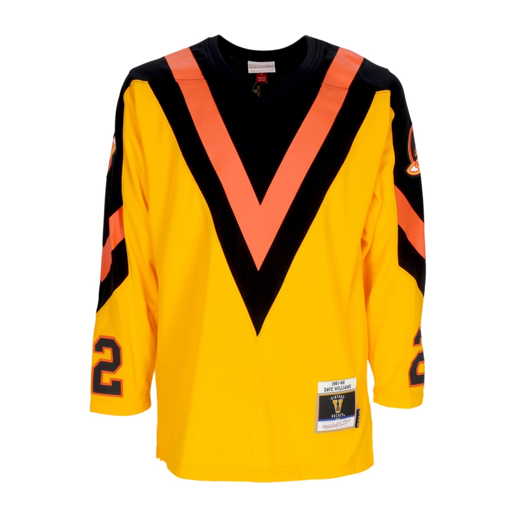 casacca hockey uomo nhl yellow jersey 1981 no 22 williams vancan