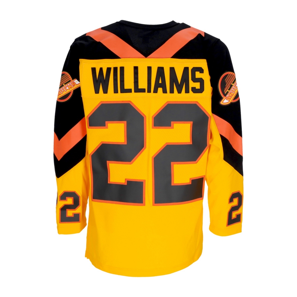 casacca hockey uomo nhl yellow jersey 1981 no 22 williams vancan