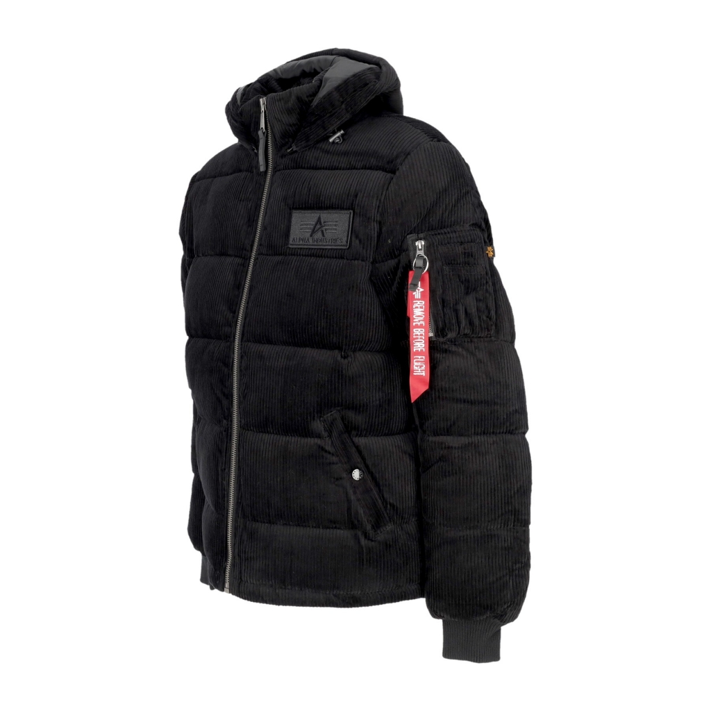 giubbotto uomo puffer cord BLACK