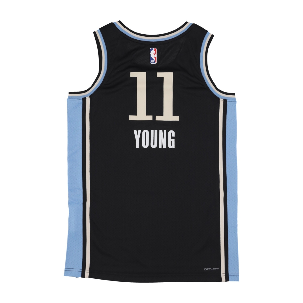 canotta basket uomo nba city edition 2023/24 swingman jersey no 11 trae young atlhaw BLACK